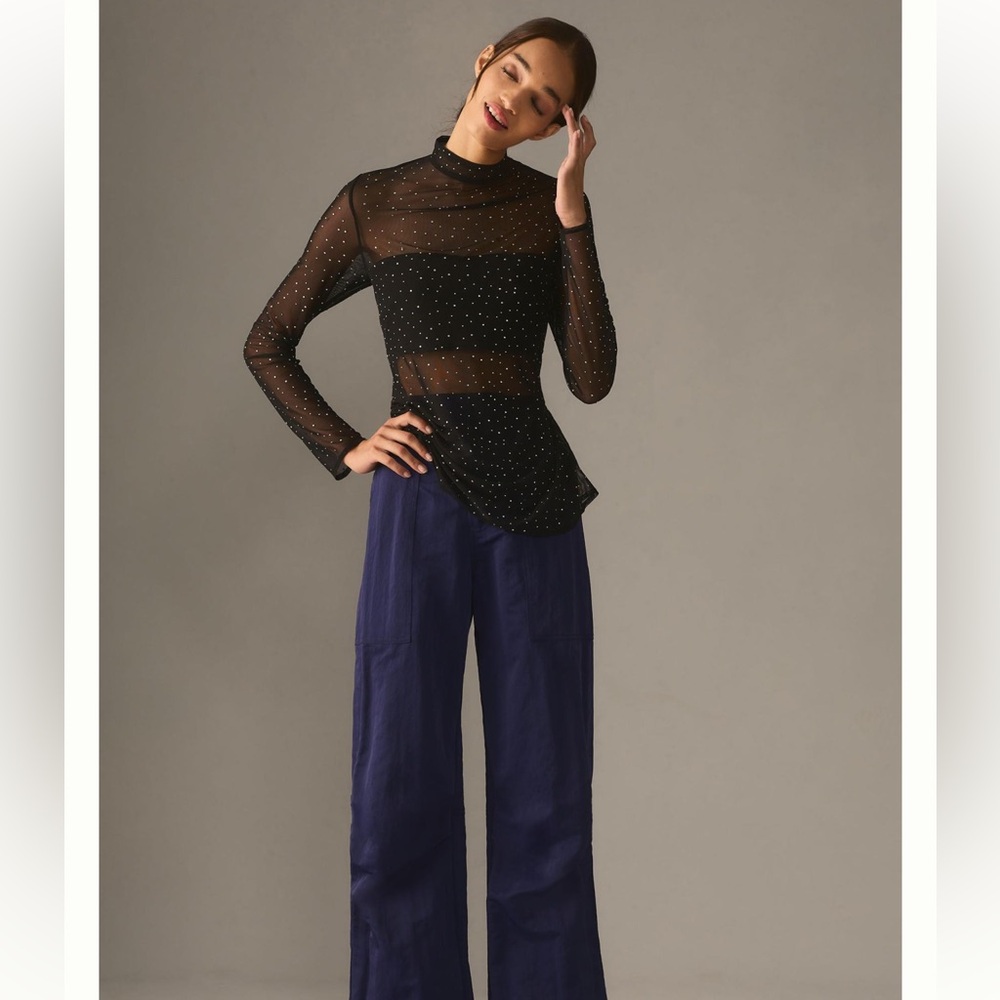 NWT Eva Franco Starlight Long-Sleeve Sheer‎ Tunic - Picture 6 of 10